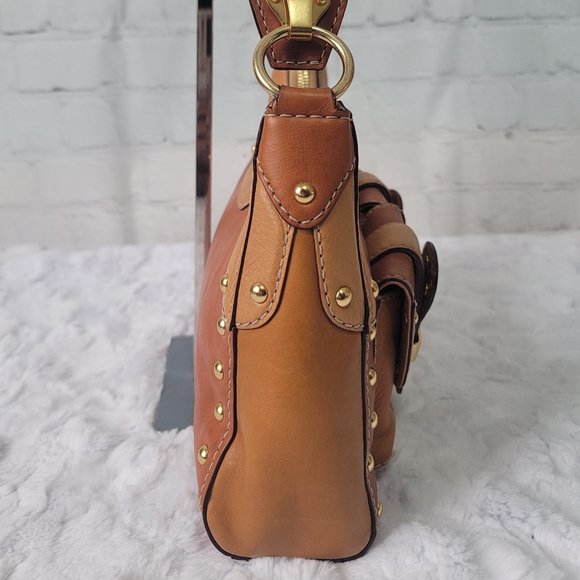 Michael Kors Y2K Double Tone Brown Leather Shoulder Bag - Picture 7 of 16